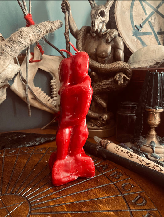 Embracing Couple Red Candle