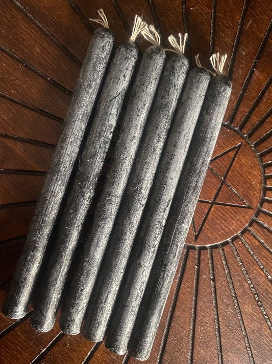 Mini Handmade Black Beeswax Candle